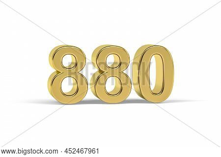 Golden 3d Number 880 - Year 880 Isolated On White Background - 3d Render