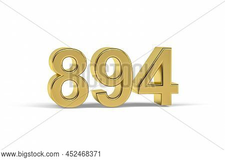 Golden 3d Number 894 - Year 894 Isolated On White Background - 3d Render