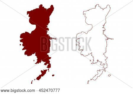 Ramsey Island (united Kingdom Of Great Britain And Northern Ireland, Wales) Map Vector Illustration,