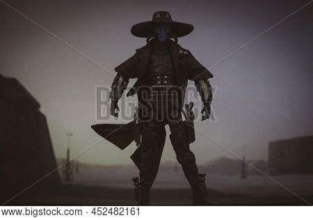 MARCH 26 2022: Star Wars The Clone Wars bounty hunter Cad Bane - Hasbro action figure
