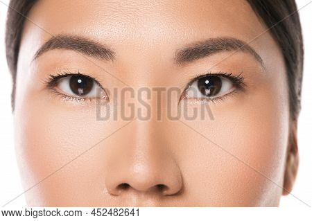 Close Up Of Asian Eyes. Eye Care And Beauty.