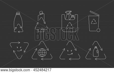 Eco-friendly Packaging - Recycle Cleaning Bottle Icon Concept Of Waste Sorting. Editable Stroke. Vec