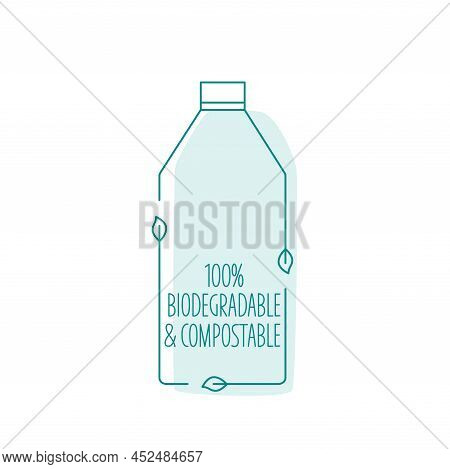 Biodegradable And Compostable Recycle Cleaning Bottle Icon Concept Of Waste Sorting. Editable Stroke