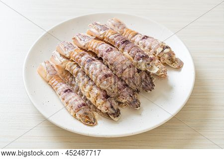 Steamed Crayfish Or Mantis Shrimps Or Stomatopods