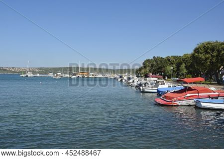 Punat, Croatia - 5th September 2021. The Marina At Punat On Krk Island In Primorje-gorski Kotar Coun