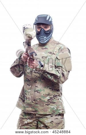 paintball, studio shot, isolated in black