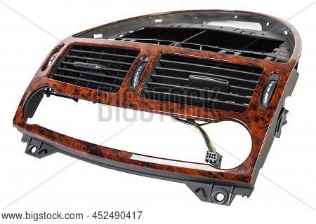 A Close-up View Of A Part Of The Interior Of A Modern Car With A View Of The Ventilation Deflector O