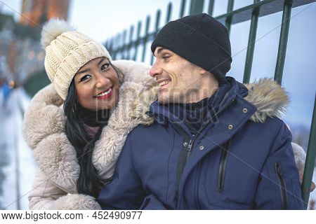 Beautiful Couple Over Night In Quebec Winter