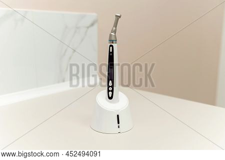 Dental Equipment In The Dentist\'s Office For Root Canal Treatment. Close-up, Endomotor.