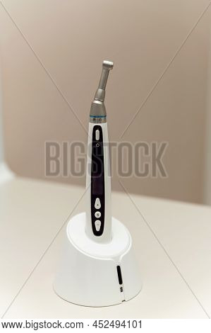 Dental Equipment In The Dentist\'s Office For Root Canal Treatment. Close-up, Endomotor.