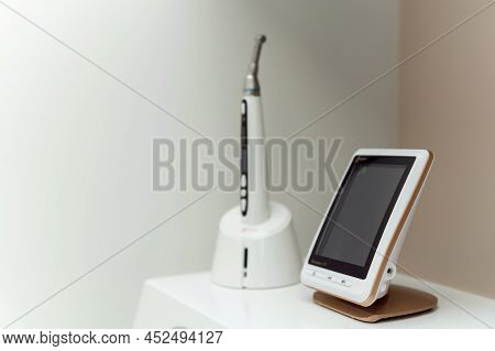 Dental Equipment In The Dentist\'s Office For Root Canal Treatment. Close-up, Endomotor.