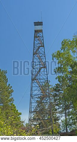 Many Stairs To The Top Of The Fire Tower In The Seney National Wildlife Refuge In Michigan