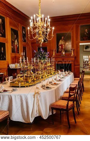 Lazne Kynzvart, Czech Republic, 7 August 2021: Metternich Representative Chateau Or Castle Interiors