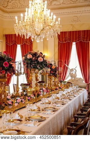 Lazne Kynzvart, Czech Republic, 7 August 2021: Metternich Representative Chateau Or Castle Interiors