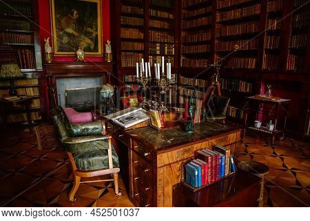 Lazne Kynzvart, Czech Republic, 7 August 2021: Metternich Representative Chateau Or Castle Interior,