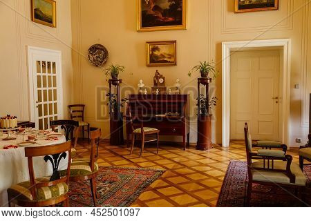 Lazne Kynzvart, Bohemia, Czech Republic, 7 August 2021: Metternich Representative Chateau Or Castle 