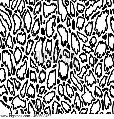 Vector Seamless Pattern. Repeatable Texture With Hand Drawn Wavy Strokes. Artistic Background.