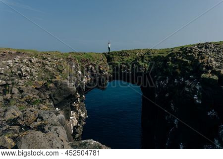 The Most Famous Rock Formation In The Arnarstapi Area Is Gatklettur, Hole Rock.
