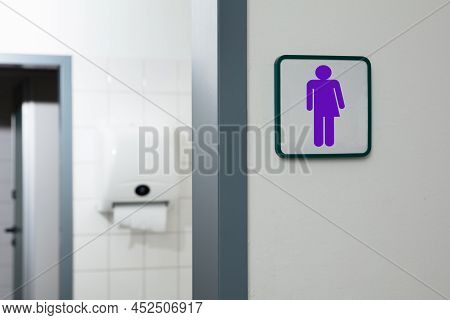 Gender Neutral Restroom Sign. Public Bathroom Signage