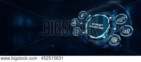 Internet Marketing Digital Online Advertising Automation. Business, Technology, Internet And Network