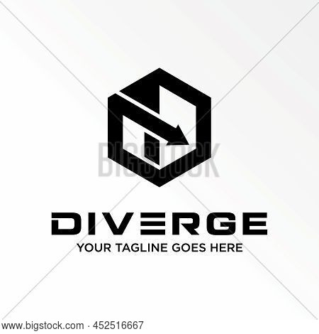 Letter Or Word D Font In Hexagon With Arrow Image Graphic Icon Logo Design Abstract Concept Vector S