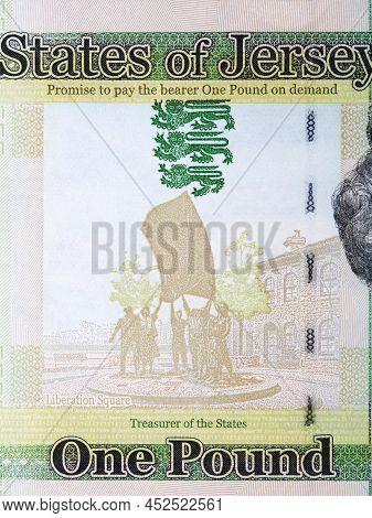 Liberation Sculpture In Saint Helier From Jersey Money - Pound