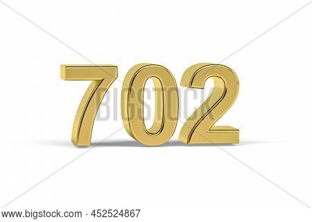 Golden 3d Number 702 - Year 702 Isolated On White Background - 3d Render