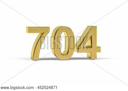Golden 3d Number 704 - Year 704 Isolated On White Background - 3d Render