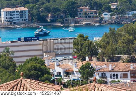 Paguera, Mallorca, Spain - July 01, 2016:
Beautiful View Of The Coast Of Peguera, Spain Mallorca, Pa