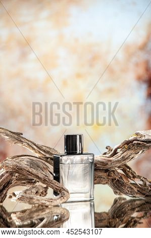 Front View Expensive Perfume On Light Background Scent Fragnance Branch Valentines Day Gift Love Sme