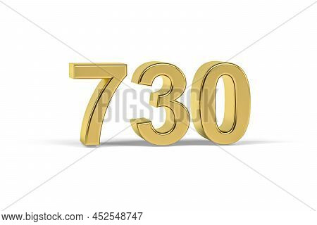Golden 3d Number 730 - Year 730 Isolated On White Background - 3d Render