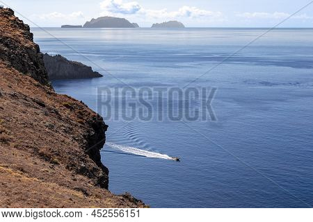 Madeira Island, Portugal - August 28, 2021: This Is A View Of The Uninhabited Desertas Islands From 