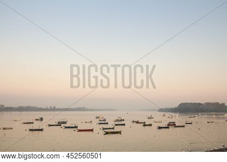 Zemun Quay (zemunski Kej) In Belgrade, Serbia, On The Danube River, Seen In Autumn, During The After