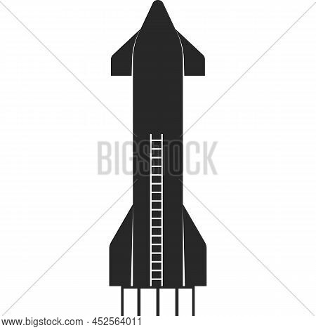 A Spacecraft With A Ladder. A Flat Icon.