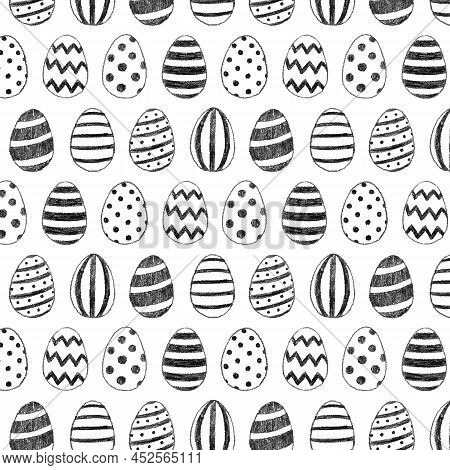 Hand Drawn Vector Illustration Of Drawing Sketch Easter Egg Pattern