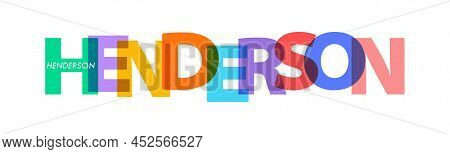 Henderson. The Name Of The City On A White Background. Vector Design Template For Poster, Postcard, 