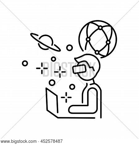 Avatar In Metaverse. Thin Line Icon. Settings, Choosing Appearance. Pixel Perfect, Editable Stroke. 