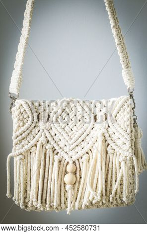 Hand Made Macrame Woven Stylish Woman's Hand Bag