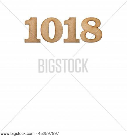 Number 1018 - Piece Of Wood Isolated On White Background