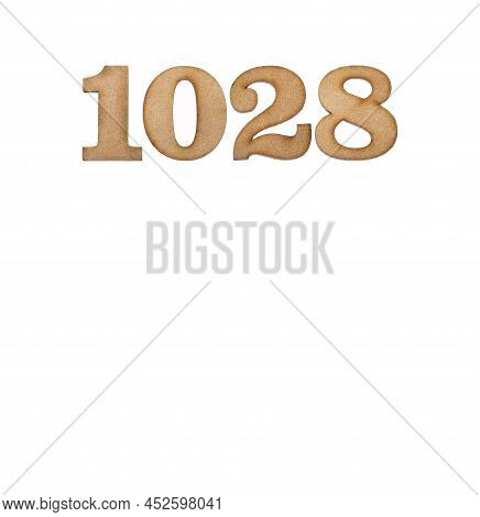 Number 1028 - Piece Of Wood Isolated On White Background