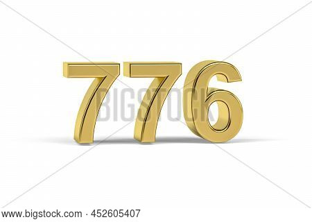 Golden 3d Number 776 - Year 776 Isolated On White Background - 3d Render