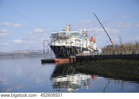 Port Glasgow, Scotland, Uk, March 23rd 2022, Ferguson Marine Shipyard And The Progress Of New Calmac