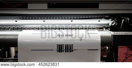 Large Format Digital Printer. Test Printing Inkjet Printer. Printing Industry.
