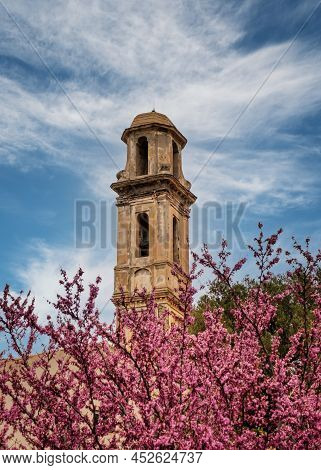 The Bell Tower Of The Couvent De Corbara, The Ancient Convent Outside The Village Of Corbara In The 