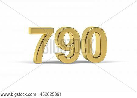 Golden 3d Number 790 - Year 790 Isolated On White Background - 3d Render