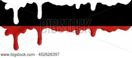 Dripping Blood Or Red Paint Isolated On White Background With Clipping Mask (alpha Channel) For Quic