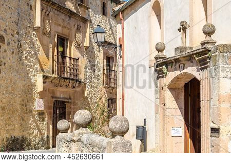 Sepulveda, Spain - September 12, 2021: Architecture In The Medieval Town Of Sepulveda, One Of The Mo