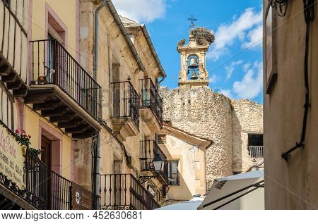 Sepulveda, Spain - September 12, 2021: Architecture In The Medieval Town Of Sepulveda, One Of The Mo