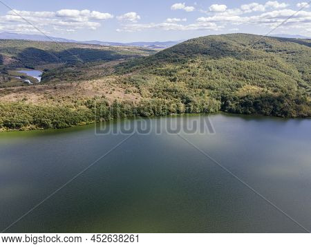 Amazing Aerial View Of Pchelina Reservoir, Pernik Region, Bulgaria