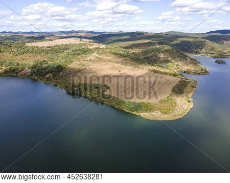 Amazing Aerial View Of Pchelina Reservoir, Pernik Region, Bulgaria